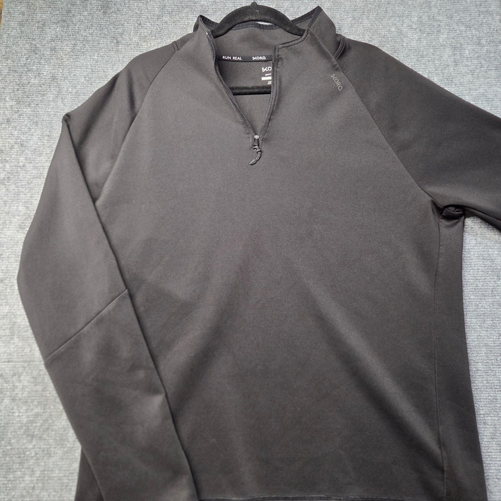 Skora Qwick-Dry Quarter Zip Pullover Mens XL Black Reflective Running Top
